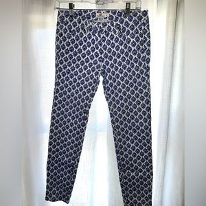 Vineyard Vines - Capri Denim Pants - Size 0 (Blue and white design)